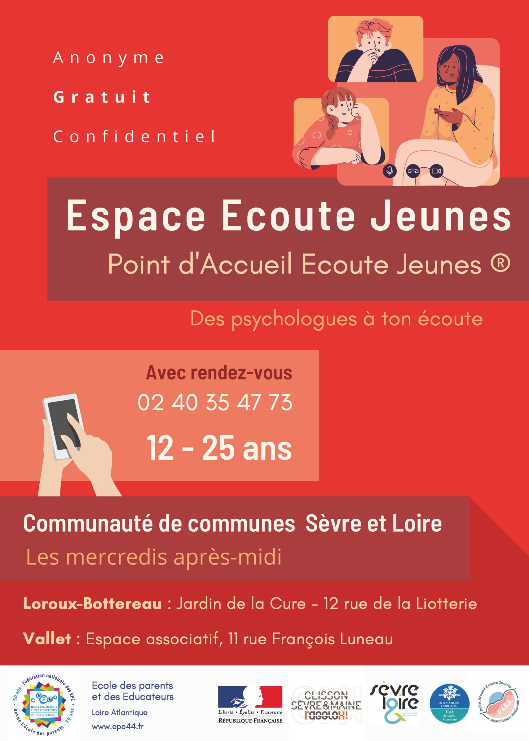 Enfance Espace Ecoute jeunes Affiche PAEJ